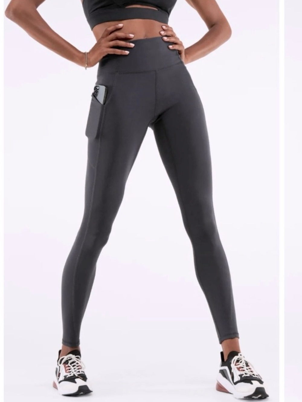 Fabletics PureLuxe Gray High Rise Side Pocket Leggings Size Large